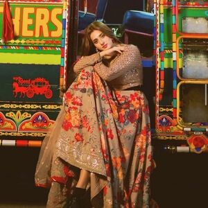 Floral Beige Wedding Dress